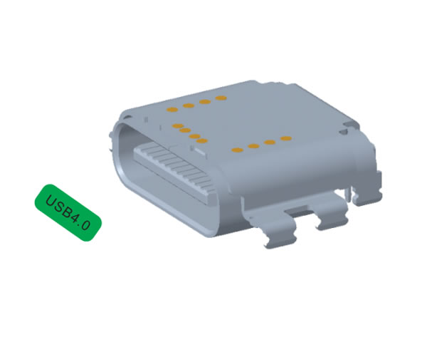 USB TYPE C 3.1 母座 有后蓋 雙殼 雙貼SMT CL=0.5mm，L=8.21mm