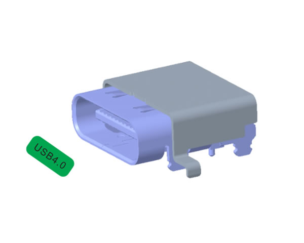 USB TYPE C 3.1 母座 雙殼雙貼 SMT板上平貼，L=9.17mm 錫腳0.6
