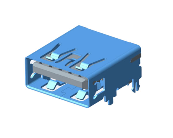USB 3.0 AF 90度 DIP H=6.26-5.7 L=13.7，CL=3.40-2.86